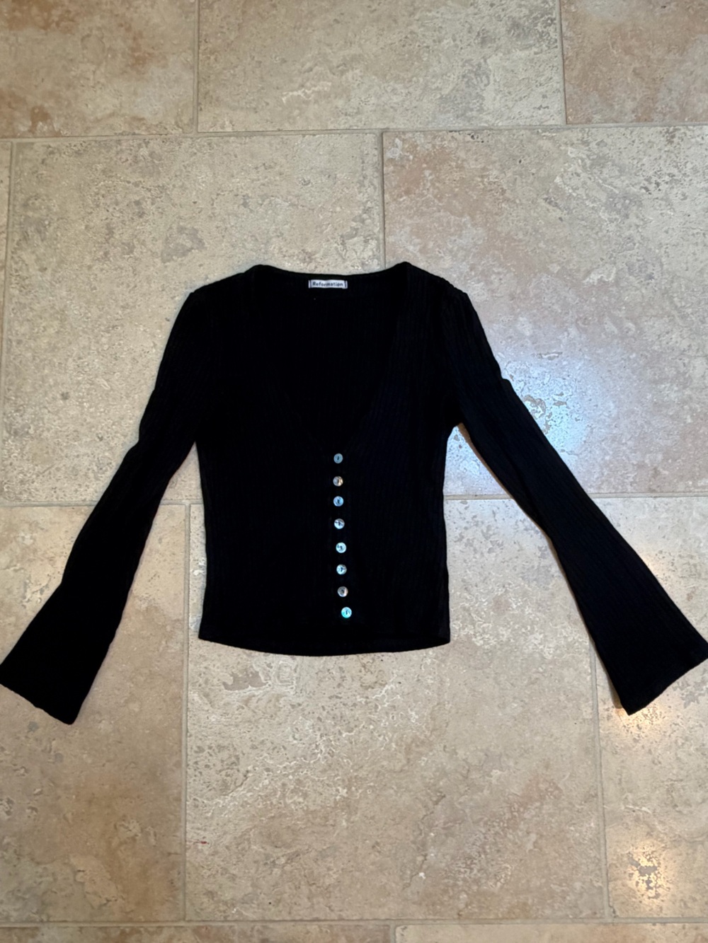 Reformation women’s black cardigan